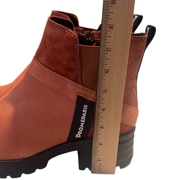 Dromedaris Katniss Orange Leather Chunky Sole Chelsea Boot Size 42 - Picture 9 of 12
